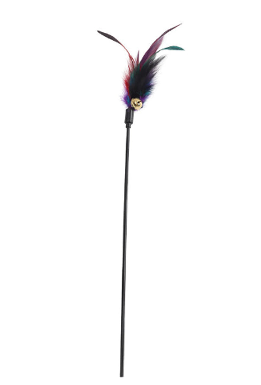 Cat Teaser Interactive Toy Rod with Bell and Feather